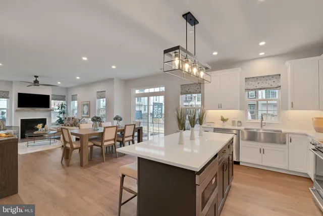 a kitchen with lots of counter top space