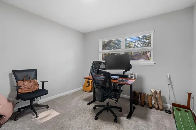 a view of workspace with a window