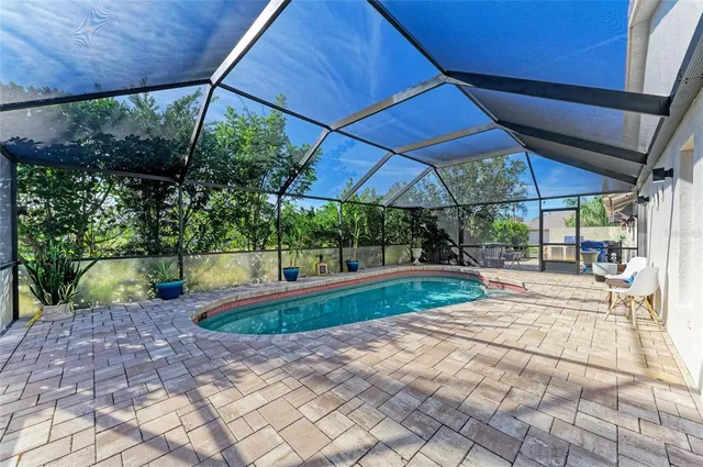 a view of a lake with a big yard