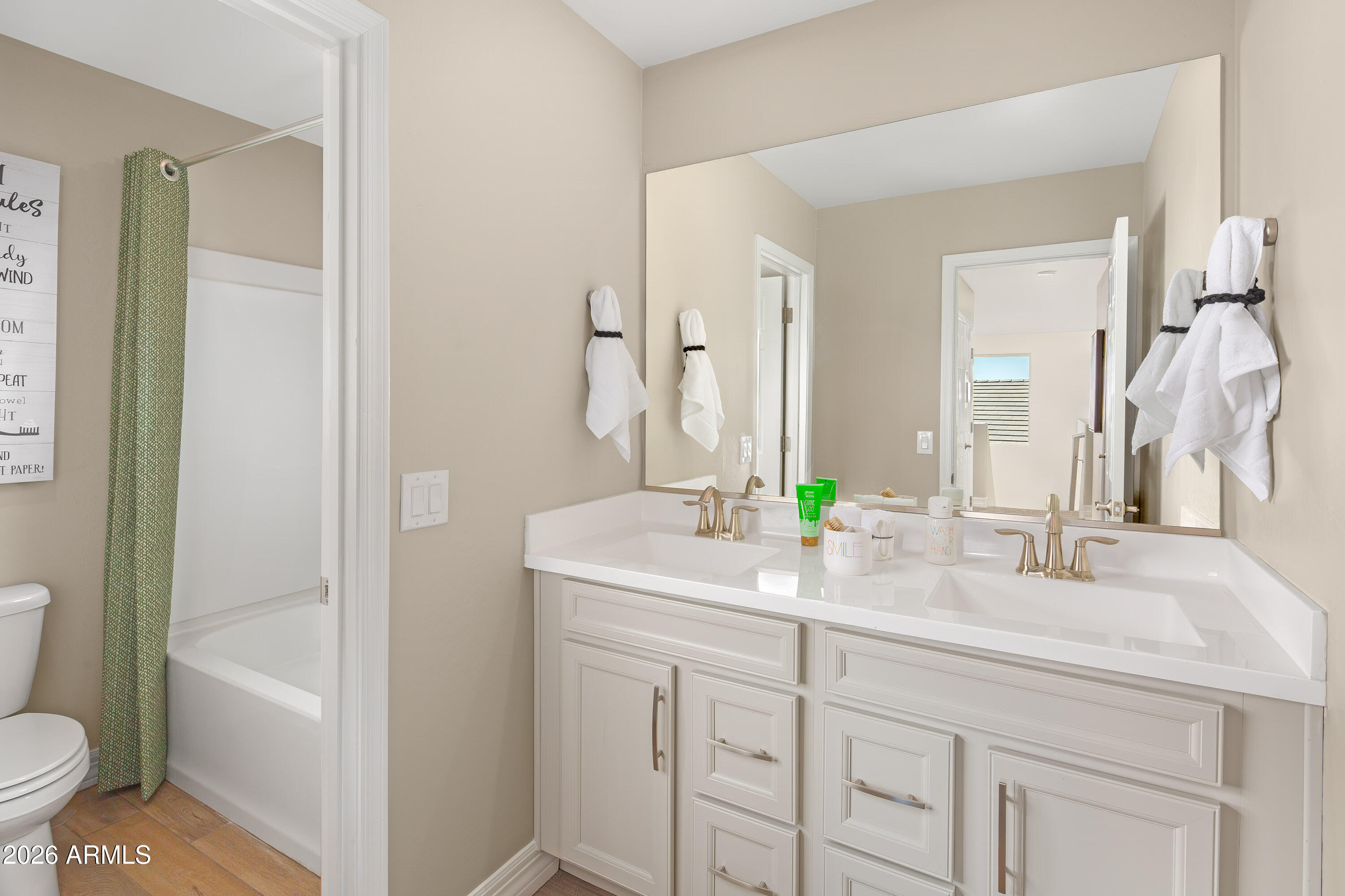 18828 North Ponte Road Maricopa, AZ 85138 - Photo 10 of 25 a bathroom with a sink a toilet and shower