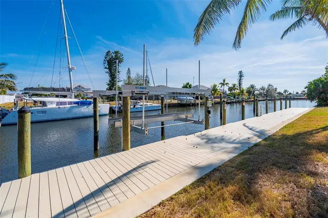 a view of a swimming pool with a lake view