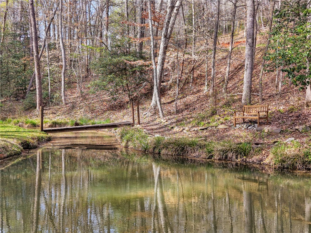 130 Greenbrier Road Salem, SC 29676 - Photo 41 of 48 A tranquil pond reflecting the surrounding trees creates a serene outdoor retreat.