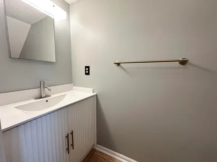 a close view of a closet