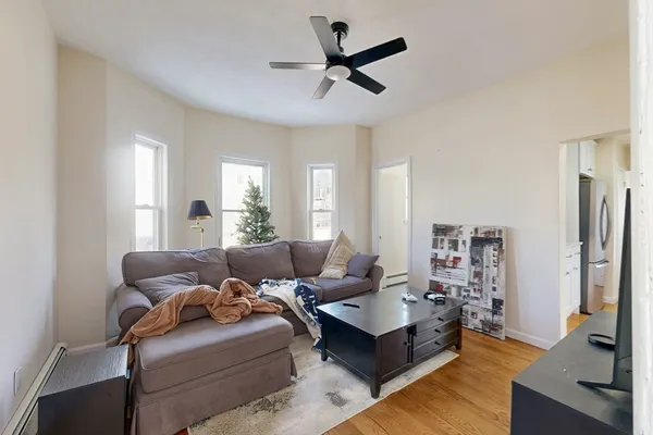 a living room with furniture