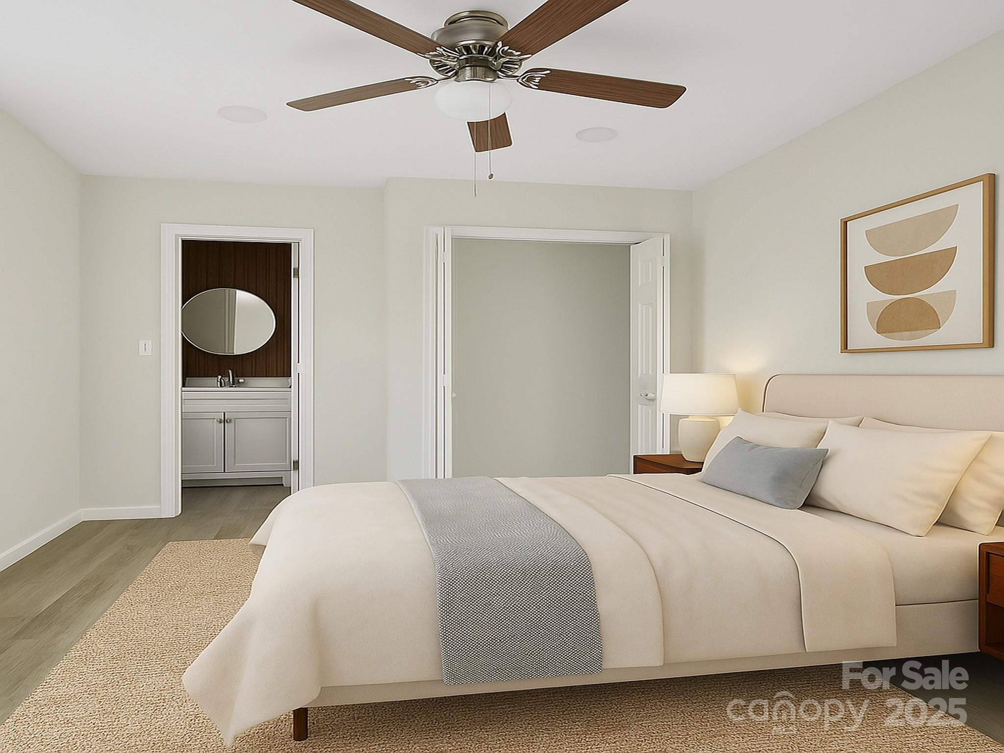 2729 Springbrook Circle Gastonia, NC 28052 - Photo 16 of 37 a bedroom with a bed and a chandelier