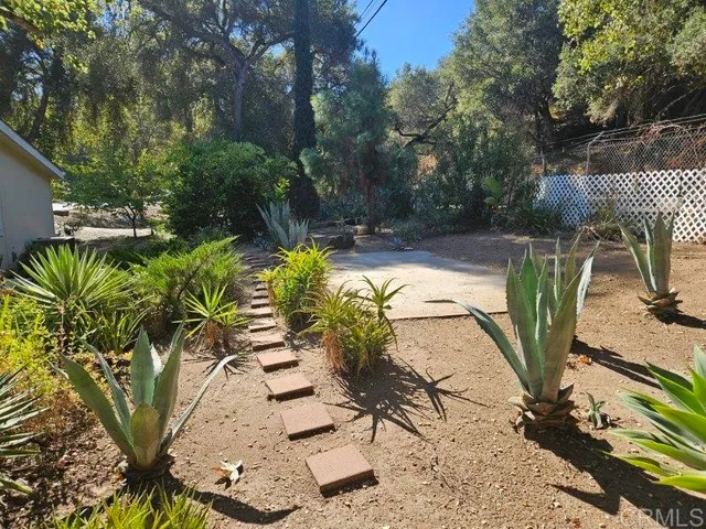 a view of a swimming pool with furniture