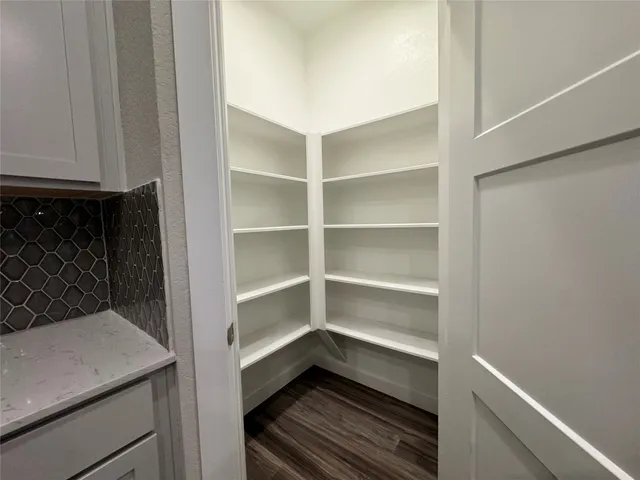 a storage room with empty racks