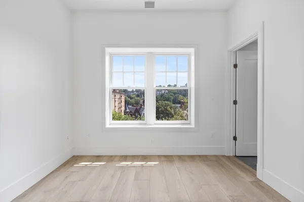 an empty room with a window