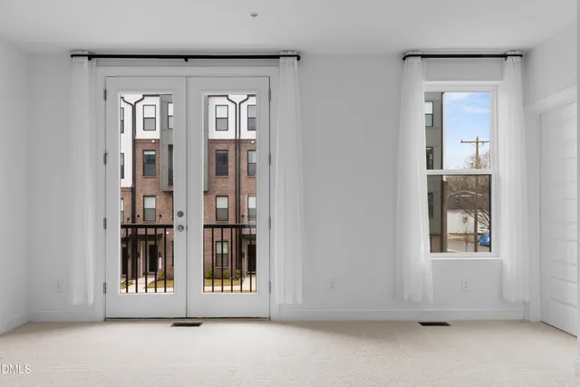 an empty room with an entryway