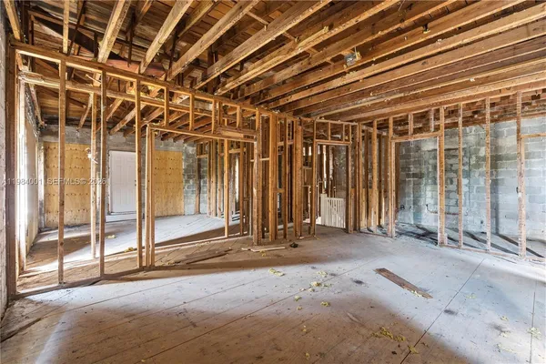an empty room with sliding door