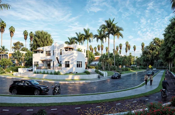 a view of street with houses