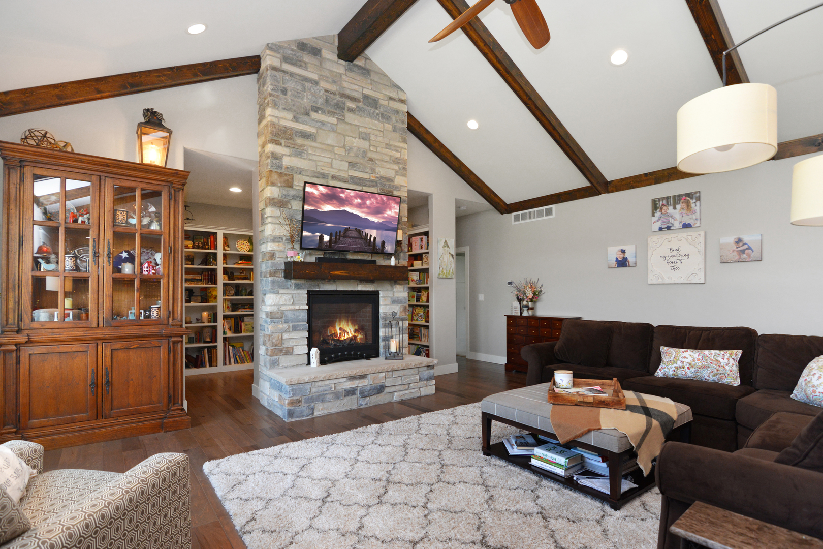 2235 North Bridge Drive Normal, IL 61761 - Photo 11 of 96 a living room with furniture and a fireplace