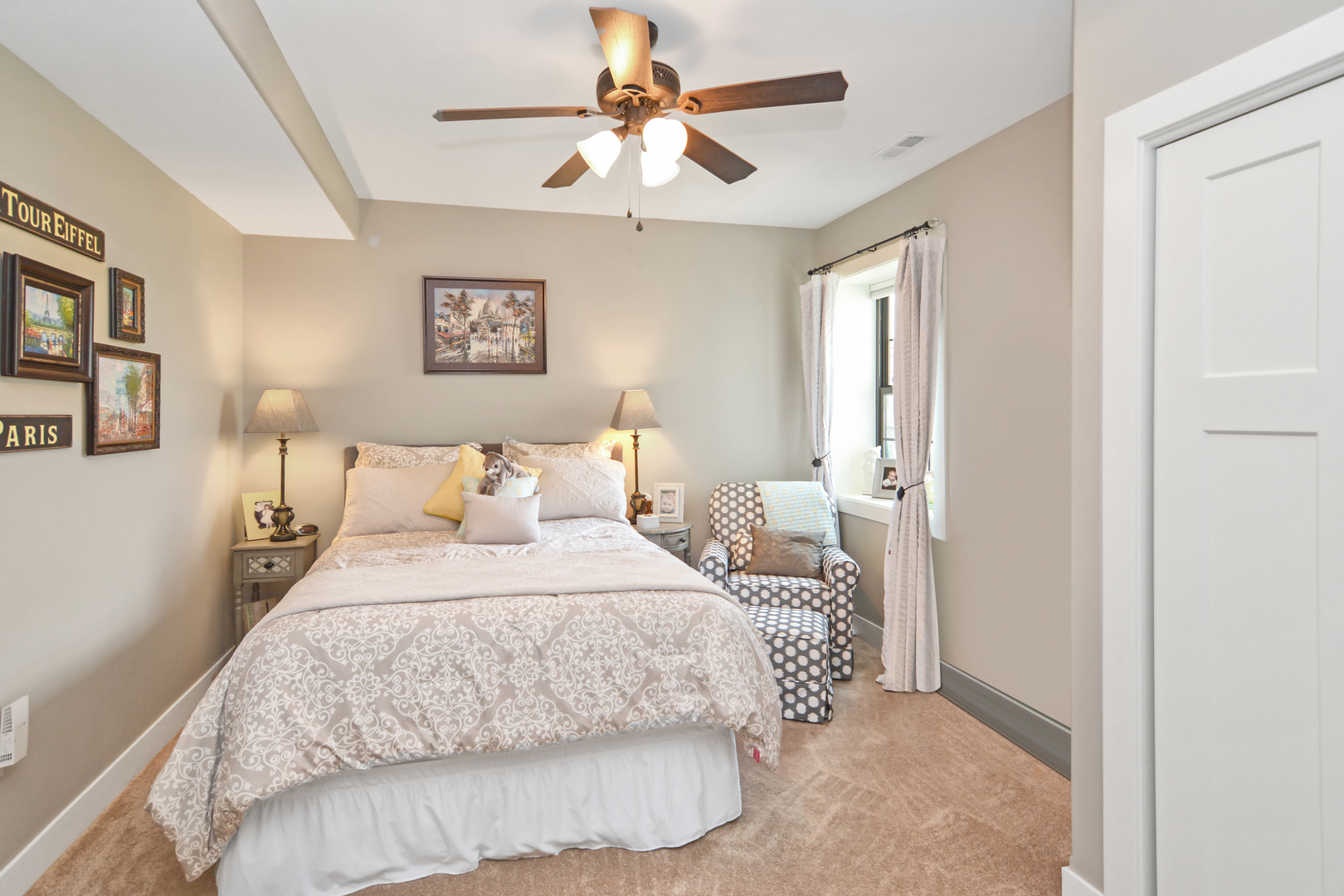 2235 North Bridge Drive Normal, IL 61761 - Photo 53 of 96 a bedroom with a bed and a chandelier