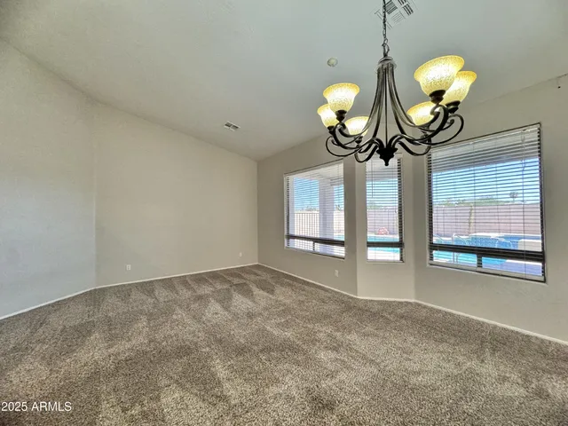 a view of a room with painted walls