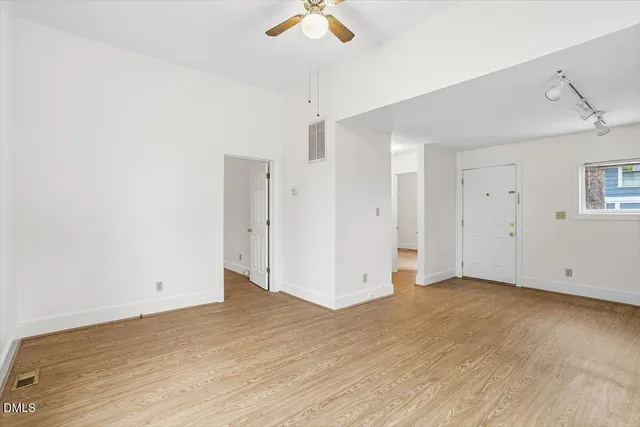 an empty room with a window