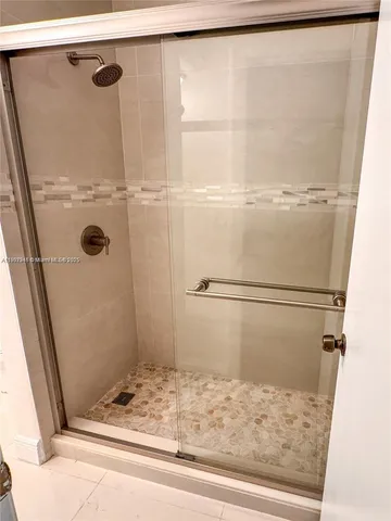 a bathroom with a shower