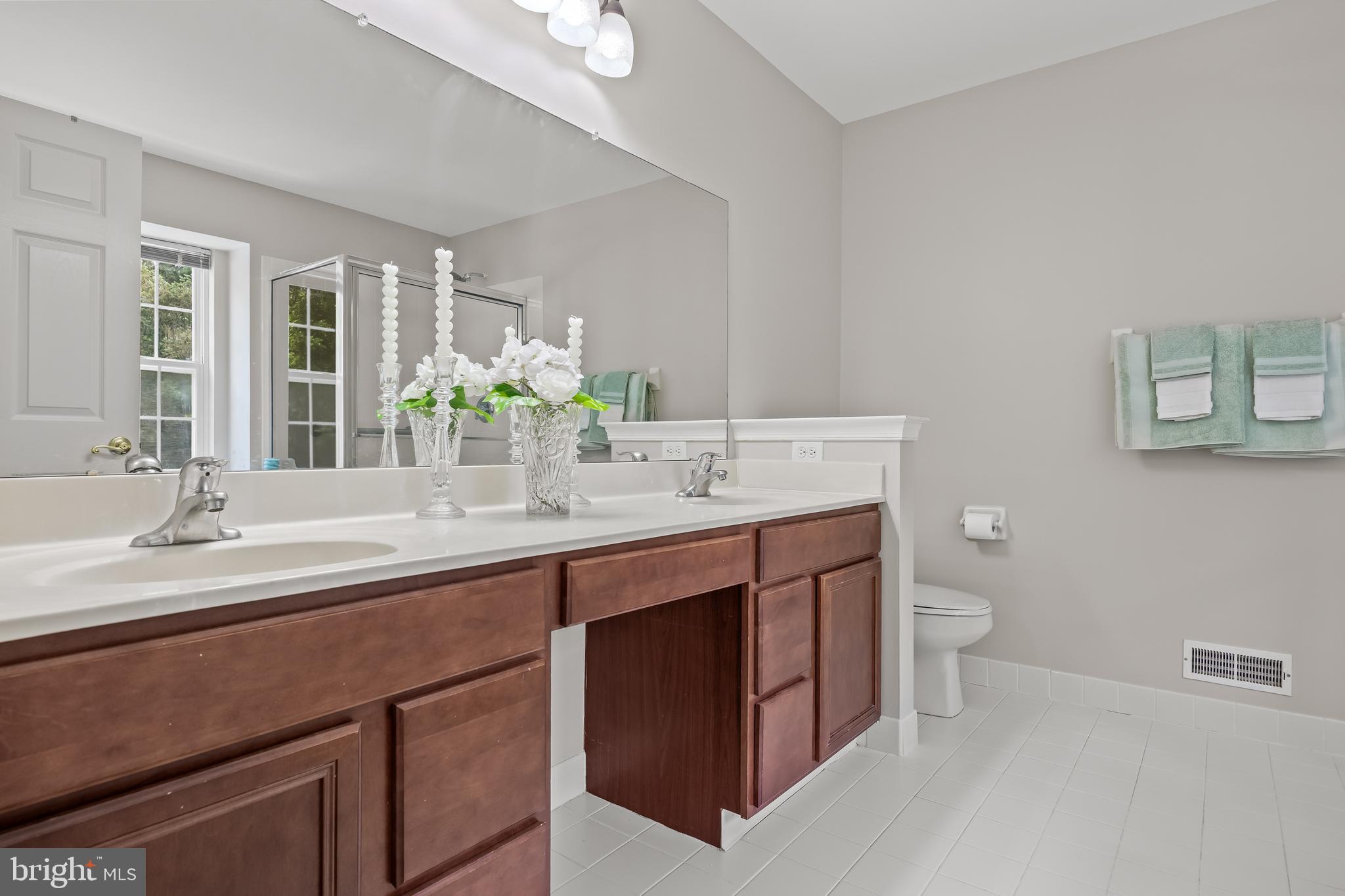 54 Jasmine Road Lumberton, NJ 08048 - Photo 35 of 60 a bathroom with a sink double vanity granite and a toilet
