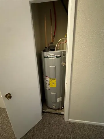 a view of a room with a garage