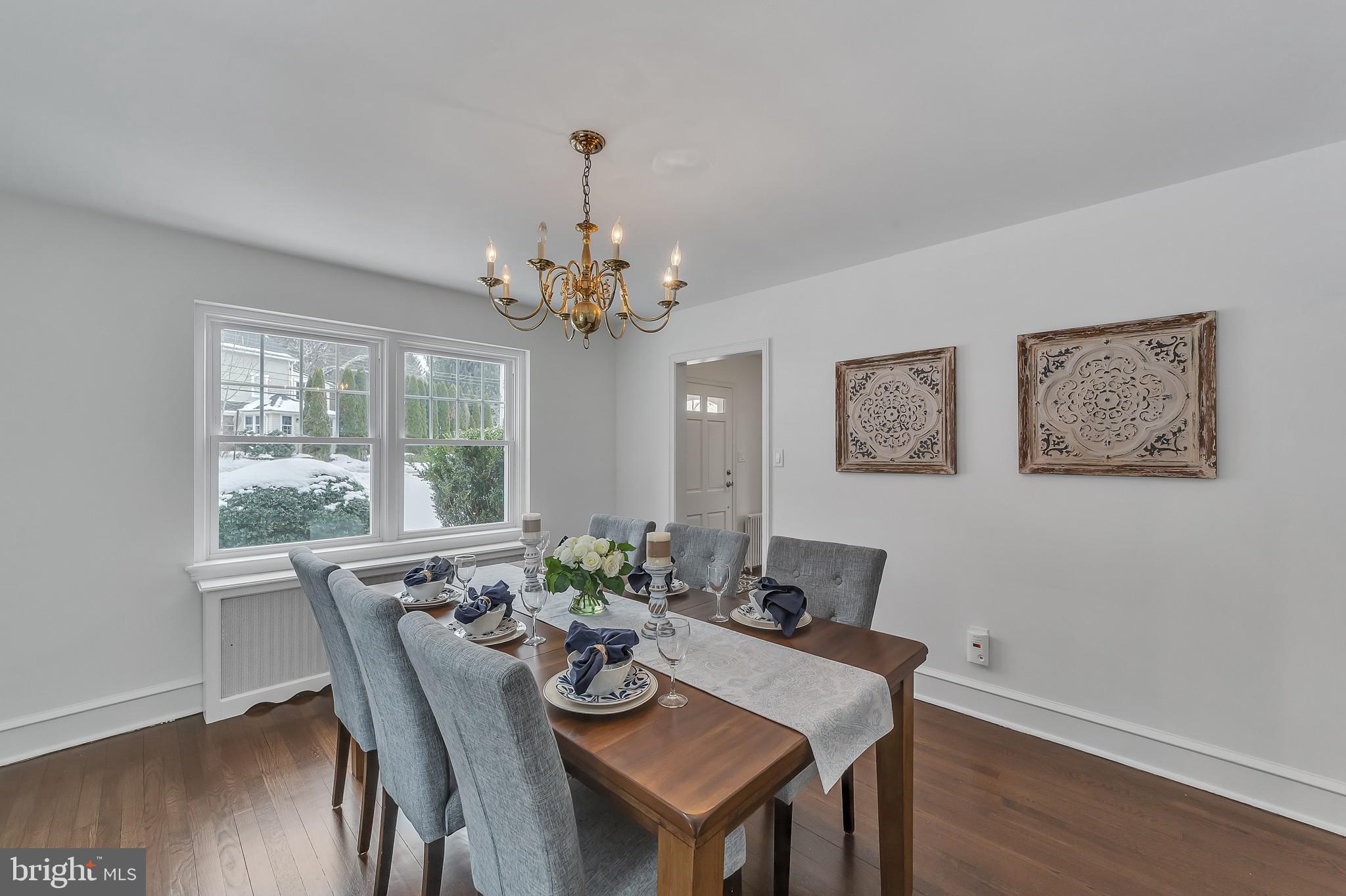 2088 Dutton Mill Road Newtown Square, PA 19073 - Photo 8 of 25 Large floor moldings and lovely chandelier.
