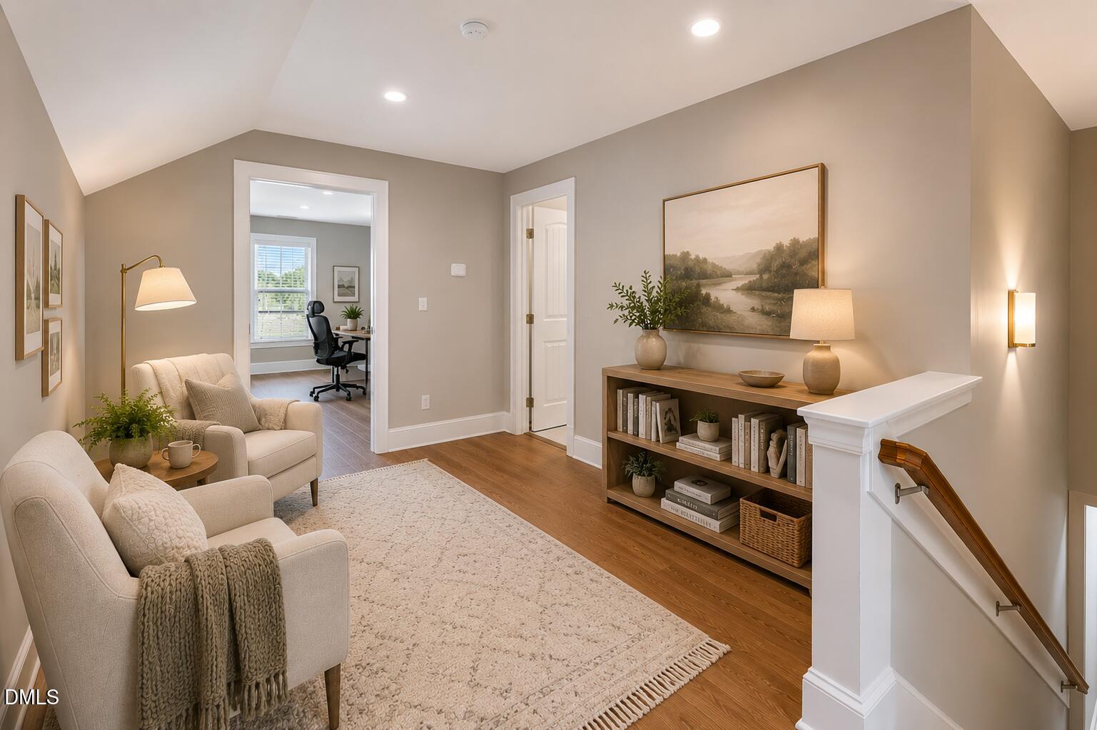 261 Character Drive Rolesville, NC 27571 - Photo 50 of 77 a living room with furniture and a book shelf