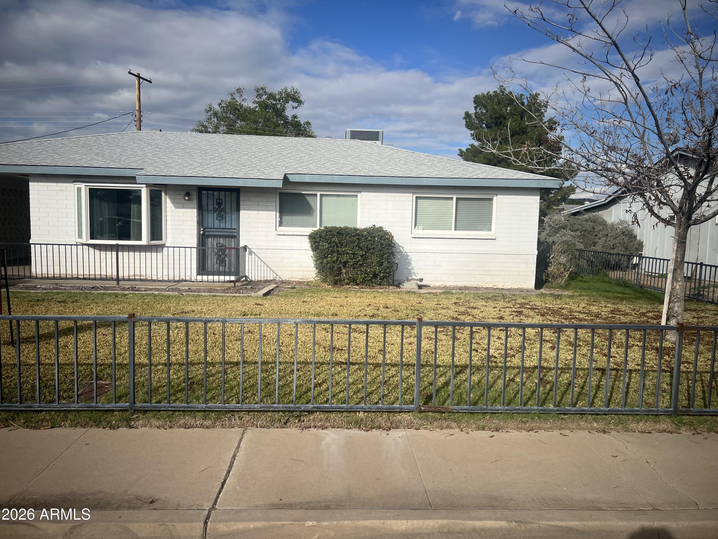 a front view of a house
