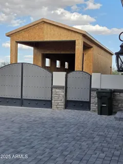 a view of a house with a garage