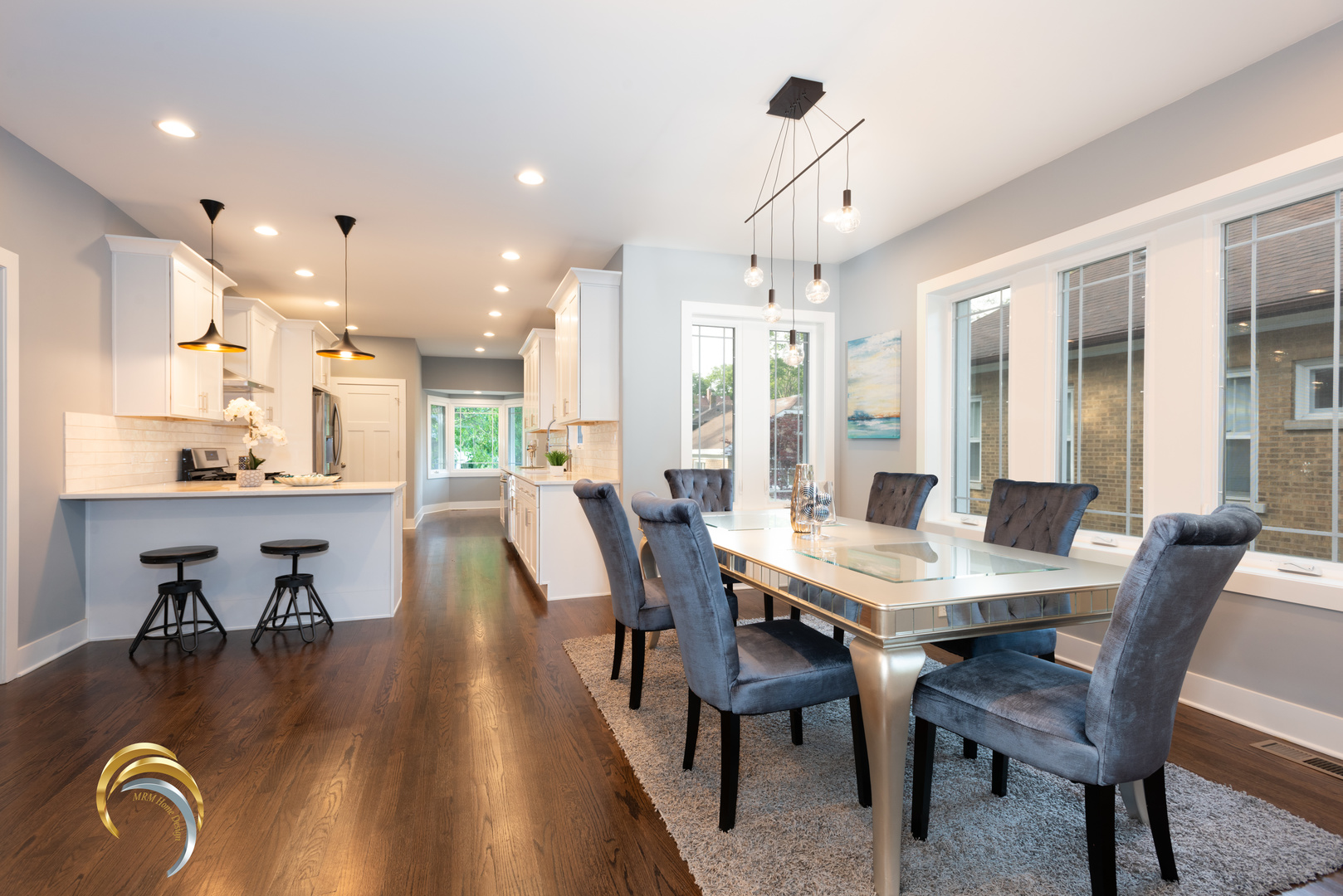 212 Gage Road Riverside, IL 60546 - Photo 14 of 19 a view of a dining room with furniture window and wooden floor