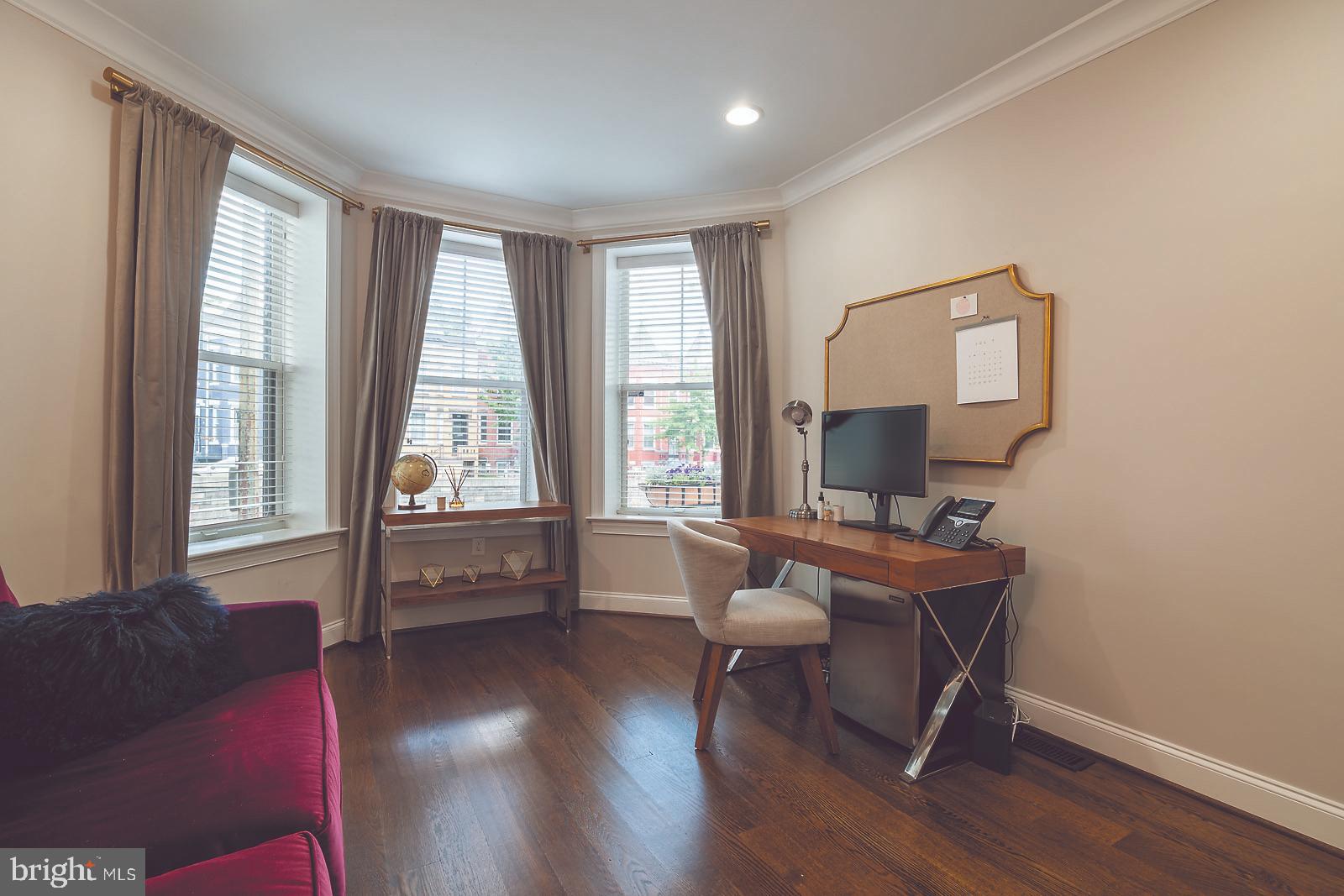 2026 North Capitol Street Northwest, Unit 1 Washington, DC 20002 - Photo 21 of 53 Bedroom #1 with bay windows (currently office)
