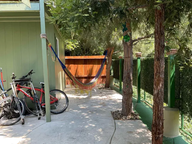 a view of a garage with stuff