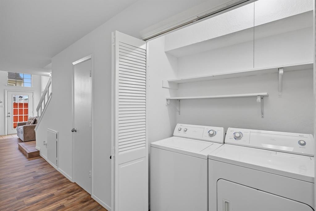 910 Turtle Cove, Unit 148 Irving, TX 75060 - Photo 20 of 33 a view of storage and utility room with washer and dryer