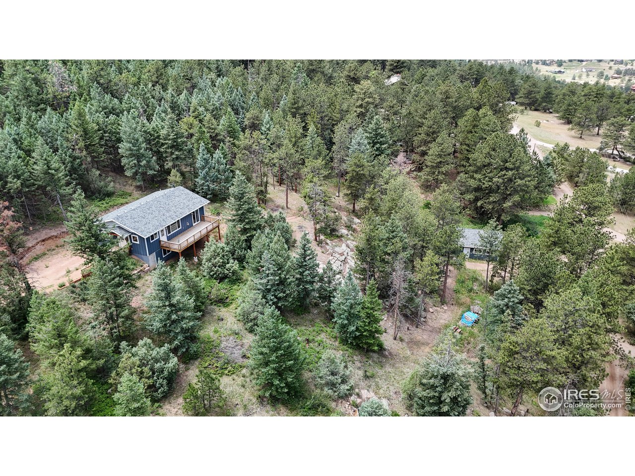 922 Easton Road Lyons, CO 80540 - Photo 27 of 38 Ariel view- House and Garage