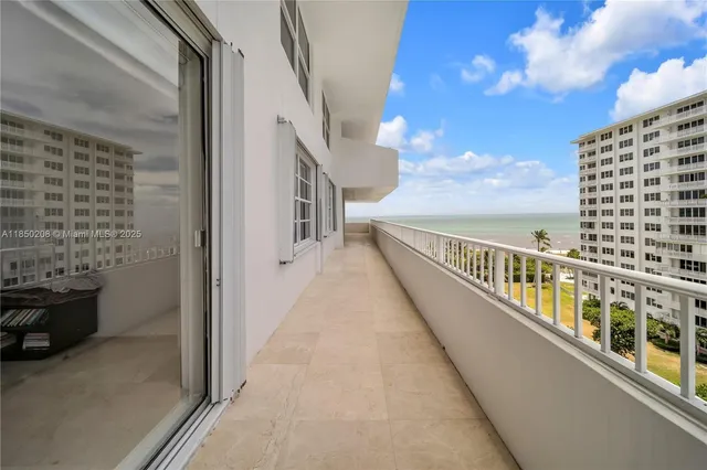a view of balcony with city view