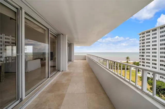 a view of balcony with city view
