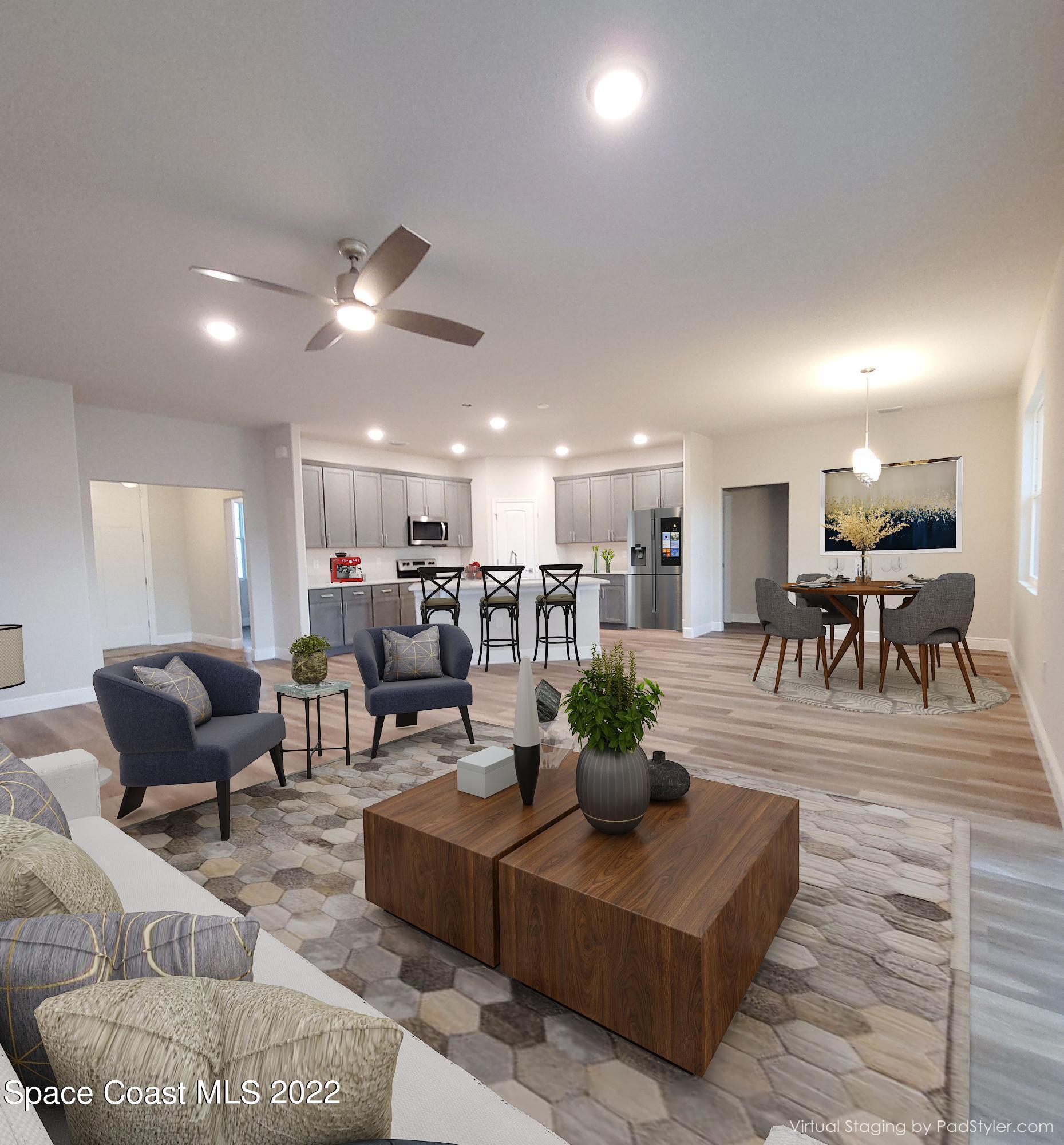 736 Doverbrook Road Northwest Palm Bay, FL 32907 - Photo 2 of 17 Virtually Staged Great Room
