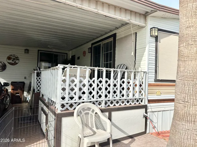 a outdoor view with a sitting space