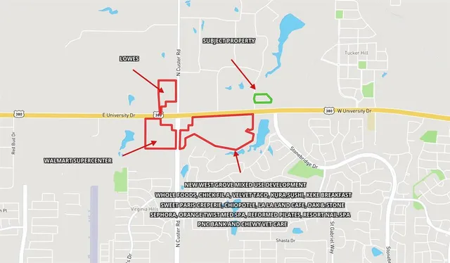 a bird view of a garden