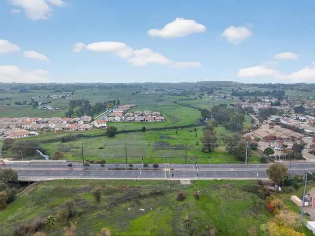 a view of a city street view with ocean view