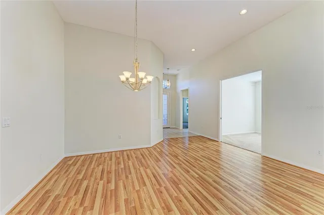 a view of a livingroom with wooden floor