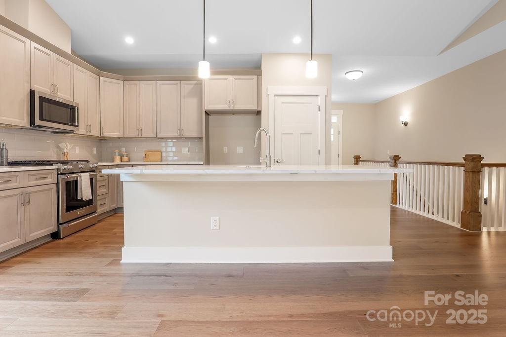 21 Craftsman Overlook Ridge Arden, NC 28704 - Photo 10 of 36 a large kitchen with stainless steel appliances granite countertop a sink a stove and a wooden floors