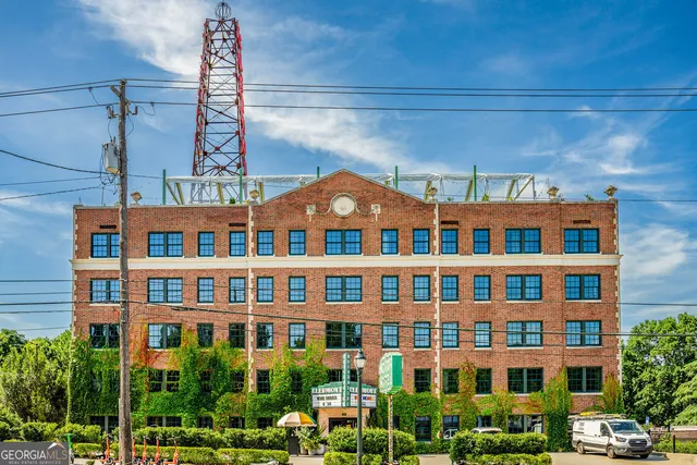 a front view of a multi story building