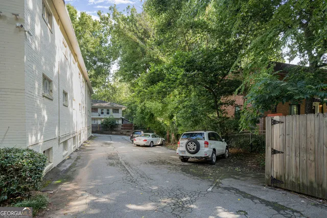 a car parked in front of a house