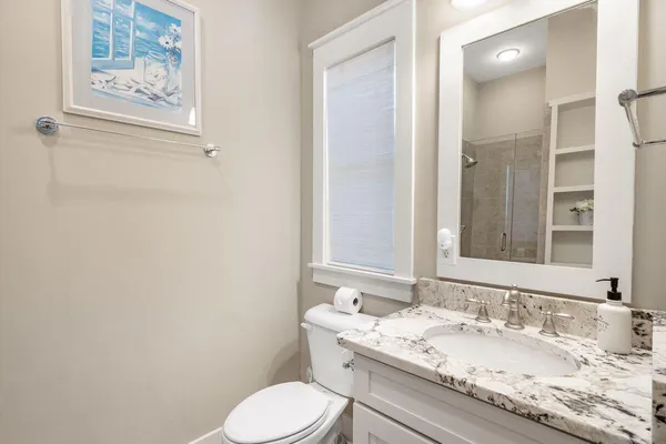 a view of a terrace with a lake view