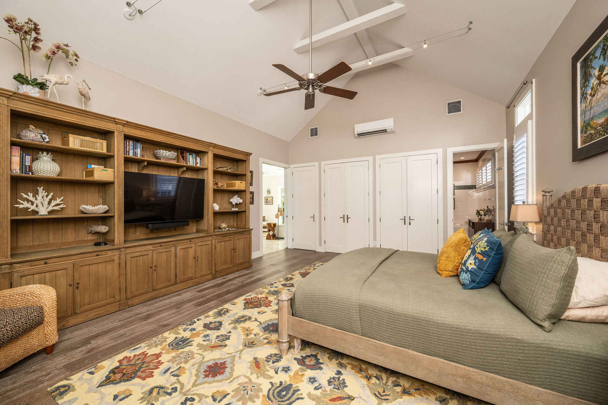 1006-1008 Fleming Street Key West, FL 33040 - Photo 17 of 48 a bedroom with a bed a flat screen tv and dresser