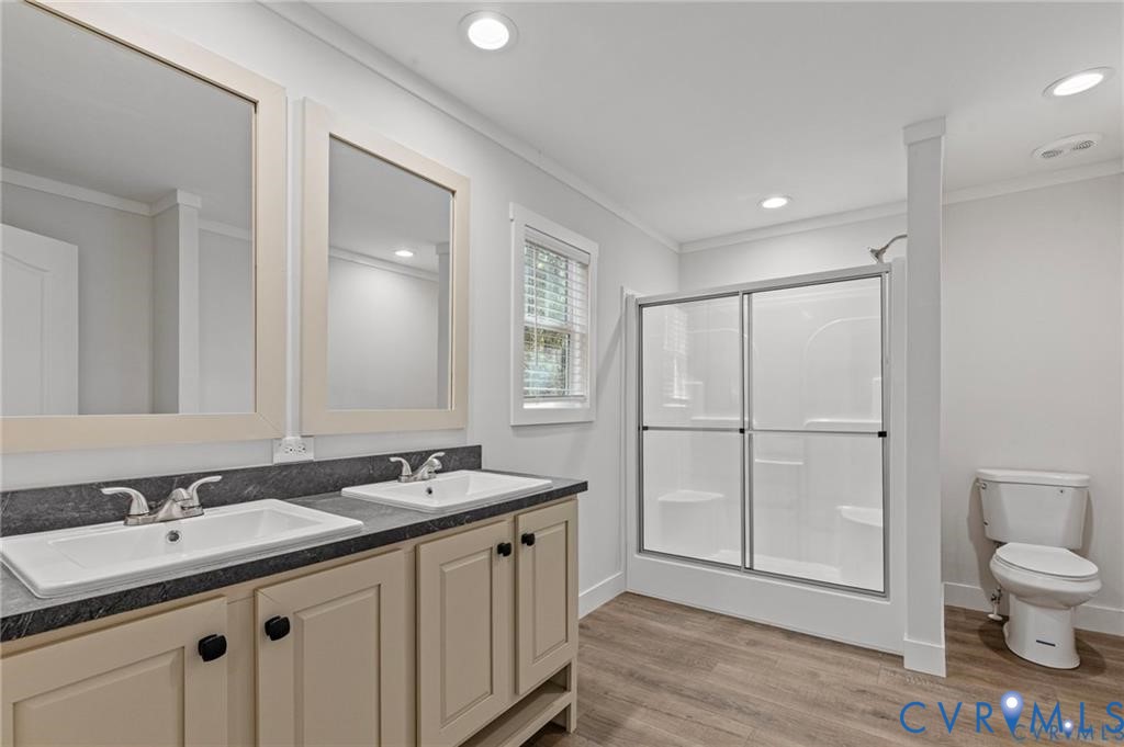 6584 Blenheim Road Powhatan, VA 23139 - Photo 13 of 31 Full bath with a stall shower, double vanity, crow