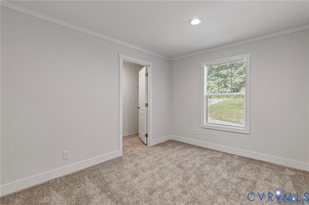 6584 Blenheim Road Powhatan, VA 23139 - Photo 16 of 31 Spare room with crown molding and light carpet