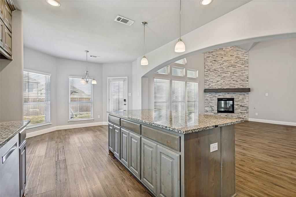 212 Wandering Way Anna, TX 75409 - Photo 16 of 36 a kitchen with stainless steel appliances granite countertop a stove and wooden cabinets