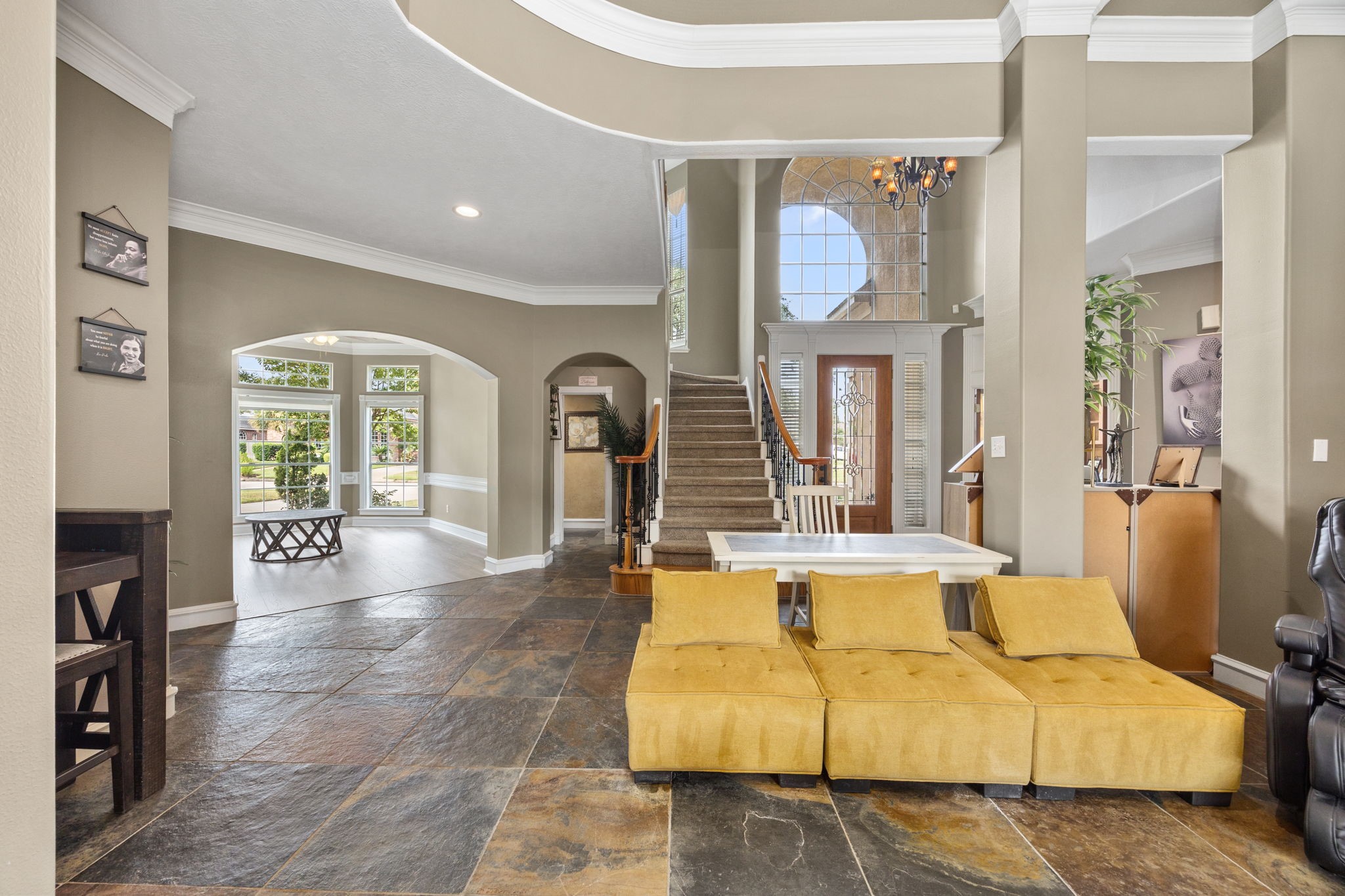 13307 Cypress Pond Road Cypress, TX 77429 - Photo 12 of 50 a living room with fireplace furniture and a large window