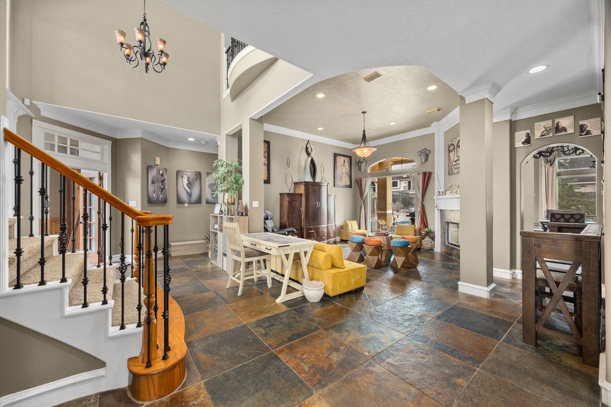 13307 Cypress Pond Road Cypress, TX 77429 - Photo 9 of 50 a living room with lots of furniture and a chandelier