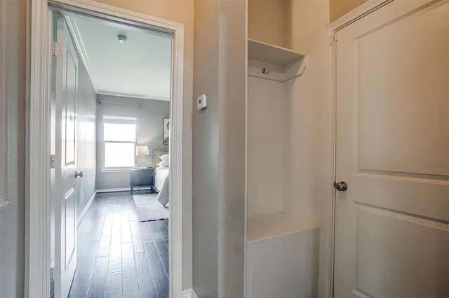a bathroom with a mirror