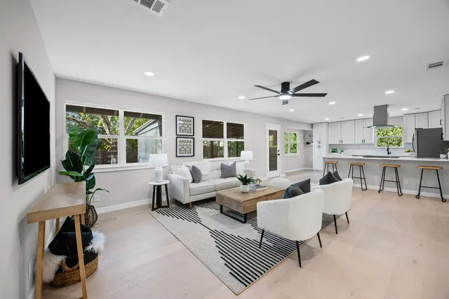a view of a hallway with front door